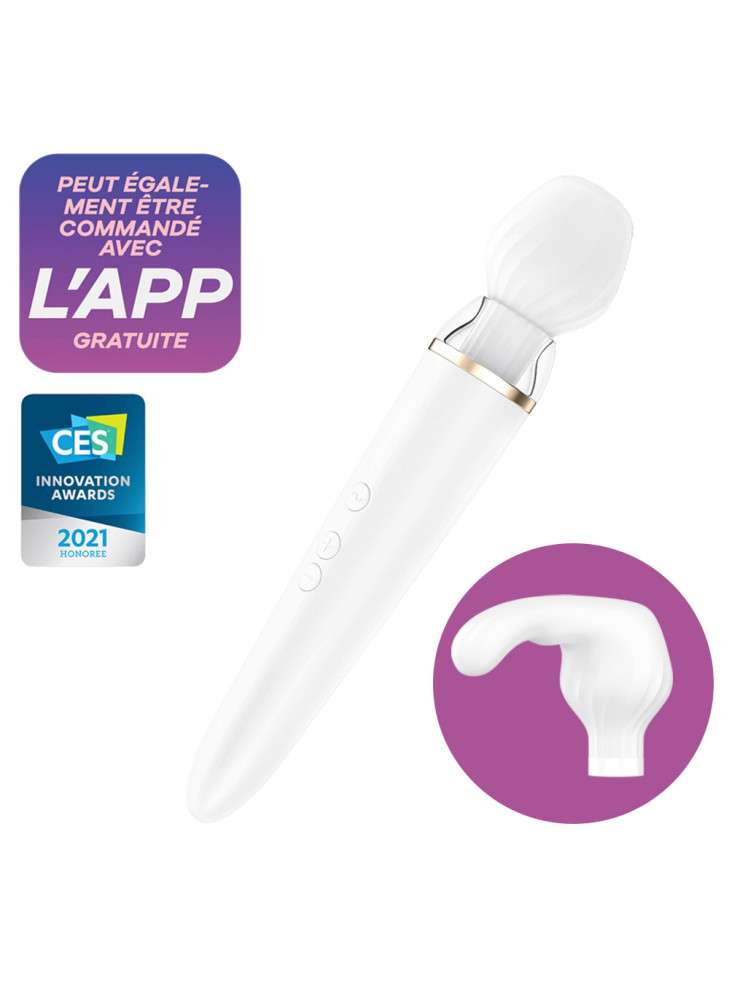 Double wand blanc connecté USB Double Wand-er Satisfyer - CC597756